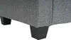 Close-up of the bottom part of a gray sofa, showing its legs. Voir les images du produit