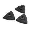 Three black triangular sanding pads with a central attachment mechanism are arranged diagonally on a white background. Produktbild-Vorschau