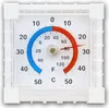A square thermometer with a white face, showing Celsius and Fahrenheit scales. Produktbild-Vorschau