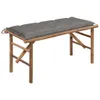 vidaXL Banc de jardin pliable avec support 118 cm bambou Voir les images du produit 8