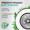 Image shows text and a close-up of a fan, with green leaves in the background. Náhled obrázku produktu