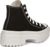 A side view of a black Converse Chuck Taylor All Star Lugged High Top sneaker with a thick white platform sole. Náhľad obrázku produktu