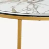 Table basse 'Aulum' 50 x 70 cm marbre, blanc / or Voir les images du produit 9