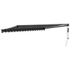 A dark gray retractable awning is mounted on a white background. Produktbild-Vorschau