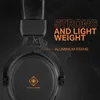 Close-up of a gaming headset with marketing text overlay. Produktbild-Vorschau