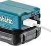 Close-up of a Makita CXT battery adapter with a USB cable plugged in. Produktbild-Vorschau