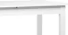 A close-up view of the underside and leg of a white table. Produktbild-Vorschau