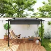 A backyard patio scene with a pergola, seating, and a table. Náhľad obrázku produktu