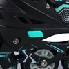 A close-up view of a rollerblade, focusing on the adjustment mechanism and wheels. Produktbild-Vorschau