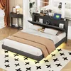 Letto imbottito Flieks 160x200cm con USB, letto Anteprima dell’immagine prodotto 1
