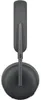 A top-down view of a single dark gray headset. Voir les images du produit