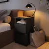 Comodino Vicco Monty Nero 25 x 59.1 cm con 2 cassetti, Anteprima dell’immagine prodotto 3