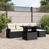 vidaXL 6-tlg. Garten-Sofagarnitur mit Kissen Schwarz Poly Produktbild-Vorschau 2