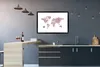 MuchoWow® MuchoWow® Gerahmtes Poster Weltkarte - Rosa - Produktbild-Vorschau 5