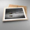 Gerahmtes Poster - Rahmen in heller Eiche - Hütte Nebel Produktbild-Vorschau 3