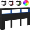 vidaXL LED-Kopfteil mit Ablagen Schwarz Eichen-Optik Produktbild-Vorschau 1