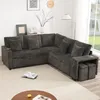 Merax L-förmiges ausziehbar Schlafsofa, Ecksofa mit Produktbild-Vorschau 4