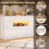 Merax Hochglanz Sideboard mit LED und 5 Metallbeinen, Produktbild-Vorschau 12