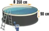 Stahlwandpool Set (3-teilig) hoch rund 350 x 90 cm, Stahl Produktbild-Vorschau 8