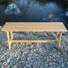 Drewniana ławka parkowa KADAX bez oparcia 119 cm, solidna Podgląd zdjęcia produktu 8