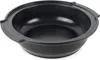 A black tagine pot with a wide rim and two handles, shown from a slightly elevated angle against a white background. Produktbild-Vorschau