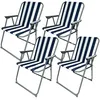 4er-Set Campingstuhl blau/weiss - klappbar, robust & Produktbild-Vorschau 4