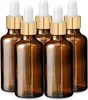 5x Glasflasche braun 50 ml mit goldener Aluminium Pipette Produktbild-Vorschau 1