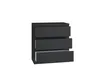 VBChome Kommode mit 3 Schubladen 70 x 40 x 77 cm Schwarz Produktbild-Vorschau 4