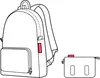 A line drawing of a backpack and a small pouch. Produktbild-Vorschau