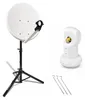 PremiumX mobile Camping SAT Anlage 45cm Antenne Hellgrau Produktbild-Vorschau 1