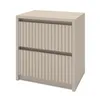 Nachttisch Kaschmir Beige 42x30x45 cm mit zwei Schubladen – Produktbild-Vorschau 2
