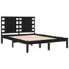 The Living Store Massivholzbett Schwarz Kiefer 200x200 cm Produktbild-Vorschau 3