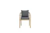 A single outdoor dining chair with a dark grey cushion and pillow. Produktbild-Vorschau