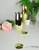 2 Sektgläser 270ml Edelstahl Gold Sektkelche Champagner Produktbild-Vorschau 2