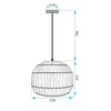 A technical drawing of a pendant lamp with dimensions indicated. Anteprima dell’immagine prodotto