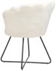 BELIANI Sessel Weiß Bouclé Rund Muschel-Design mit Produktbild-Vorschau 6