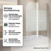 Glas Badewannen Duschabtrennung Satiniert Streifen Produktbild-Vorschau 2