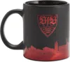VfB Stuttgart Tasse Becher Skyline Rot-Schwarz Metallic 0,3 Produktbild-Vorschau 1
