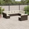 vidaXL 12-tlg. Garten-Sofagarnitur mit Kissen Braun Poly Produktbild-Vorschau 2