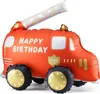 Folienballon Feuerwehrauto 67x53cm stehend mit Luftfüllung Rot Náhled obrázku produktu