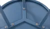 Close-up view of the underside of a blue outdoor table, showing the metal frame and fasteners. Podgląd zdjęcia produktu