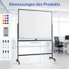 COSTWAY Oboustranná mobilní bílá tabule, 150 x 120 cm, Náhled obrázku produktu 3