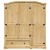 vidaXL Kleiderschrank Corona 151,5x52x170 cm Massivholz Produktbild-Vorschau 4