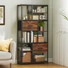 HOMCOM Standregal Bücherregal mit 2 Stoffschubladen 9 Produktbild-Vorschau 2