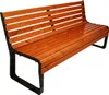 Premium-Tennisbank aus Holz mit Rückenlehne - 196 cm Produktbild-Vorschau 2