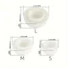 A size chart showing three different sizes of white earbud tips with dimensions labeled. Produktbild-Vorschau