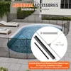 A pool fence surrounding a swimming pool, with additional accessories shown in a circular inset. Anteprima dell’immagine prodotto