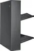 A gray metal shoe cabinet with two flip-out shelves, shown from a side angle against a white background. Produktbild-Vorschau