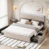 Letto imbottito INONEFT, 160x200 cm, con 4 cassetti. Letto Anteprima dell’immagine prodotto 1