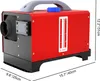 A red diesel heater with a digital display and a handle on top, shown from a slight angle on a white background. Produktbild-Vorschau